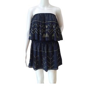 Ramy Brook Strapless Mini Dress In Navy Stud